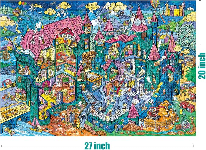 Antelope 2 in 1 1000 Piece Puzzle Bundle - Dog Park - 1000 Piece Jigsaw Puzzle Bundle with Cat Castle - 1000 Piece Jigsaw Puzzle
