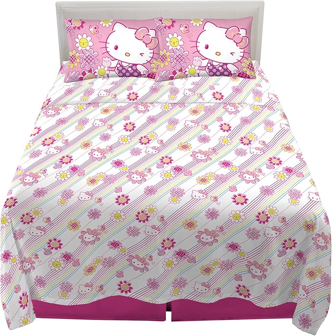 Hello Kitty Bedding Super Soft Microfiber Sheet Set, Full, Hello Kitty, (Officially Licensed Product) by Franco