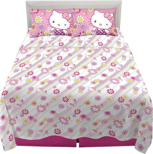 Hello Kitty Bedding Super Soft Microfiber Sheet Set, Full, Hello Kitty, (Officially Licensed Product) by Franco
