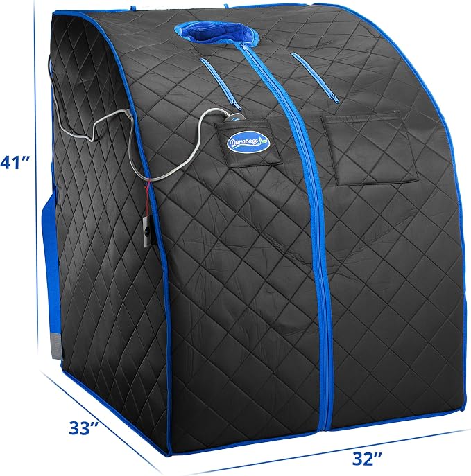 Durasage Ultra Low EMF Infrared Sauna Box – Portable Sauna with Heated Footpad & Chair, Personal Home Spa for, Stress Relief, Weight Loss & Skin Rejuvenation, Foldable, Easy Setup & Remote Control