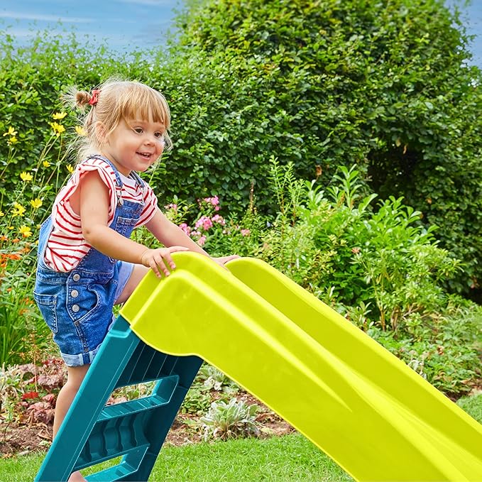 Fun N Fold Slide for Kids – Indoor or Outdoor Playset with Wide Steps and Smooth Sliding Surface for Safe Active Play – Lightweight Portable Activity Toy for Boys and Girls, Ages 18 Months+
