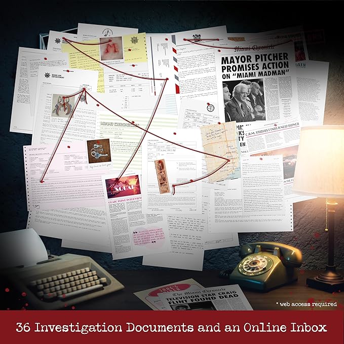 Cryptic Killers Unsolved murder mystery game - Cold Case Files Investigation Detective clues/evidence - Solve the crime - For individuals, date nights & party groups - Murder in Miami