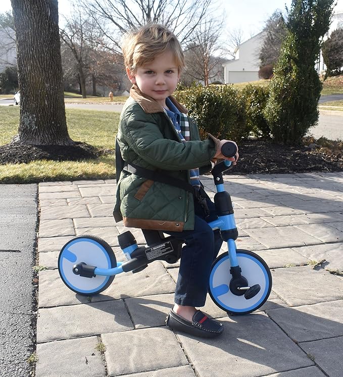 besrey Toddler Bike 1-3 Years Old,Toddler Tricycle with Spare Wheel,5 in 1 Kids Trike with Push Handle,Backrest and Safety Belt,Balance Bike 1+ Year Old,Birthday Gift and Toy for Boys and Girls