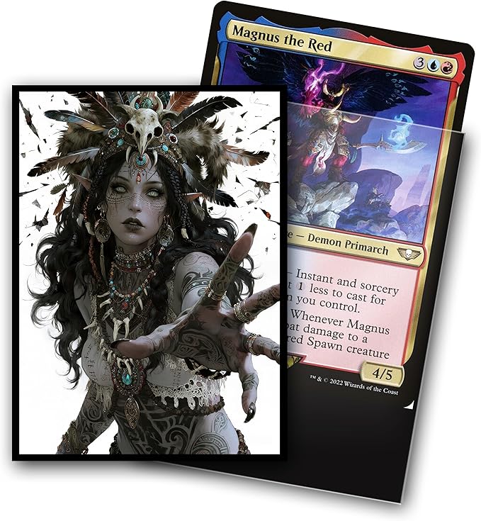 MTG Card Sleeves, Ultra Clear Front & Matte Finish Back, 100 Count Standard Size Matte Art Sleeve for Magic The Gathering (Witch)