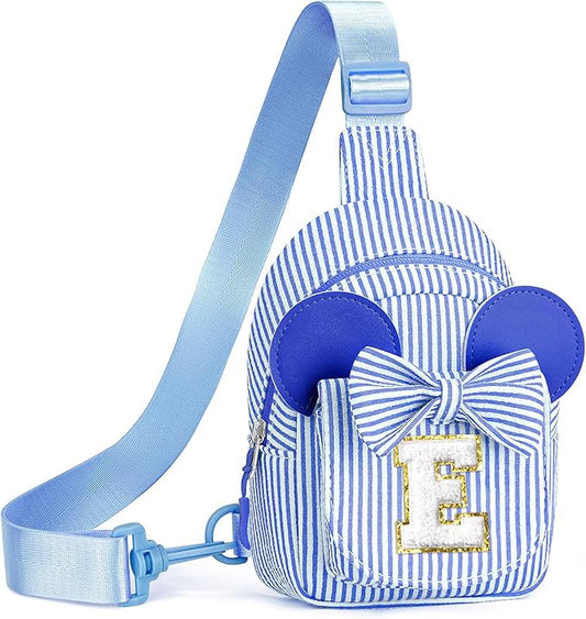 Small Sling Bag - Birthday Gifts for 3 4 5 6 7 8 9 Year Old Girls, Birthday Gifts for Girl Daughter Sister, Initial Cross Body Bags for Girls Sling Bag Purse for Kids(Blue E)