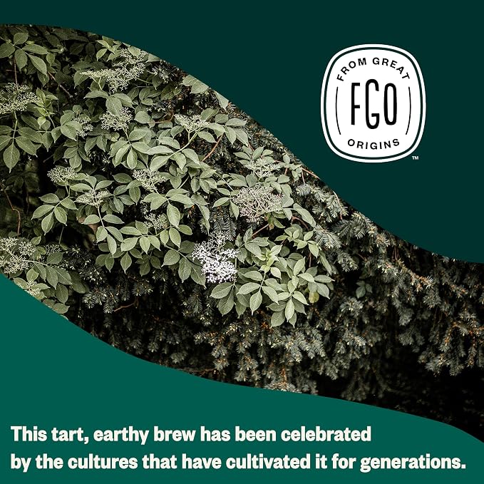 FGO Organic Elderberry Tea, 100 Count, Eco-Conscious Tea Bags, Resealable Bag, Packaging May Vary (Pack of 1)