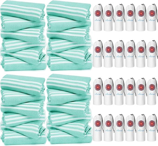 24 Pack Turkish Beach Towels Quick Dry Sand Free Oversized Bath Pool Swim Towel Extra Large XL Blanket Adult Travel Cruise Accessories Must Haves Clearance Stuff Necessities Vacation Essentials