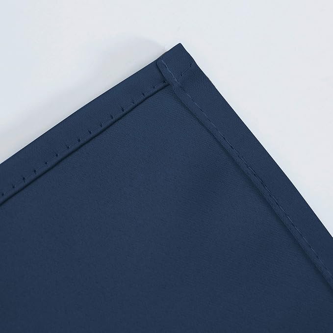LEMOMO Navy Blue Blackout Curtains/52 x 45 Inch/Set of 2 Panels Room Darkening Short Curtains