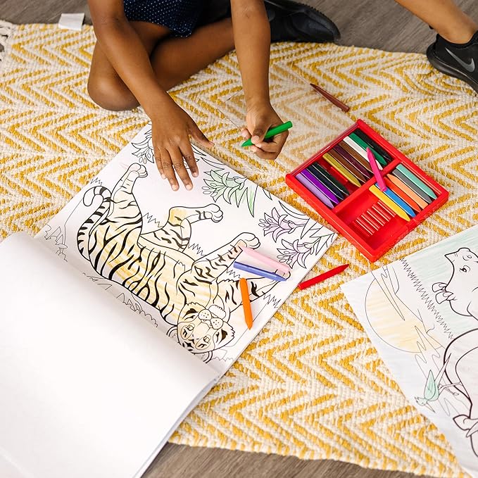 Melissa & Doug Jumbo 50-Page Kids' Coloring Pads 3-Pack - Animals, Vehicles, and Multi-Themed - FSC Certified
