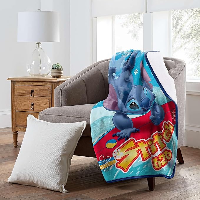 Disney Sitich Blanket Stitch 626 Double Sided Silk Touch Lap Throw Blanket 46" x 60"