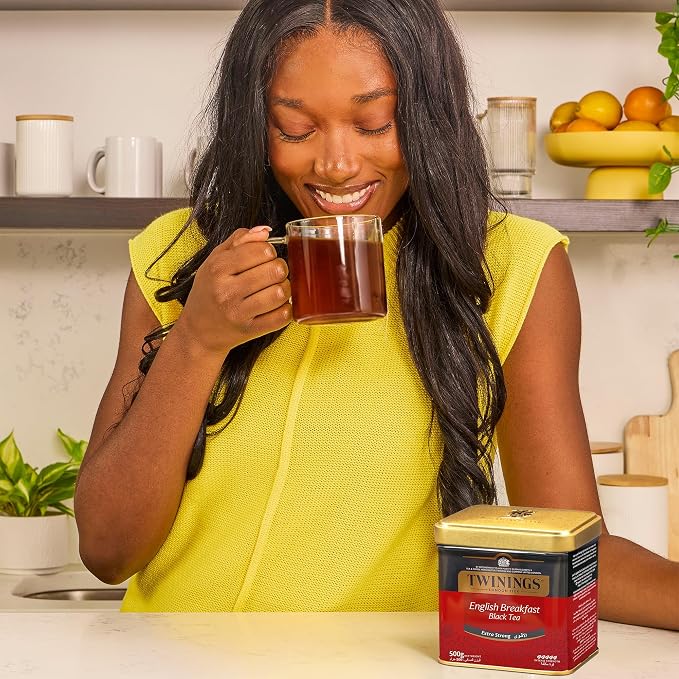Twinings English Breakfast Extra Strong Loose Leaf Black Tea, 17.64 Ounce (500g) Tin, Caffeinated, Enjoy Hot or Iced