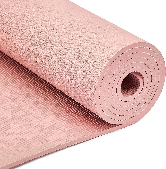 Amazon Basics 1/4 Inch Thick TPE Exercise Yoga Mat with Carrying Strap