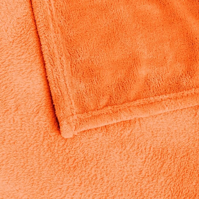 BEDELITE Fleece Blankets 108 inch x90 Size Orange Throw Blankets for Bed & Couch,Plush Cozy Fuzzy Blanket, Super Soft & Warm Lightweight Fall Blankets | Ultra Soft Fleece, Plush Microfiber, Lightweight Warmth, Fall Decor, Fade Resistant, Machine Washab...