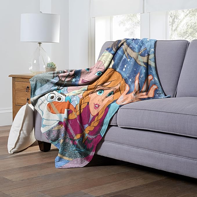 Northwest Disney 100 Silk Touch Throw Blanket, 50" x 60", Frozen Family