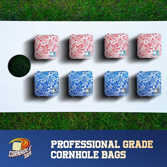 Cornhole365 - Stick & Slide - Professional Corn Hole Bag - Heavy-Duty Double-Stitched Polyester Fabric & Resin Filling for All-Weather - Versatile Regulation Size Cornhole Bean Bags - Set of 8