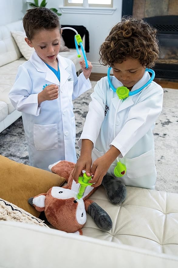 Little Adventures Doctor Dress Up Costume - Machine Washable Child Pretend Play and Party Outfit with No Glitter