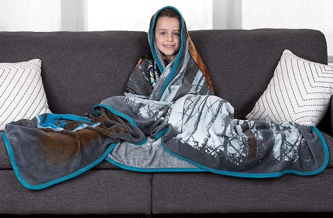 Jurassic World Dominion Blue Velociraptor and Rexy T-Rex Super Soft Plush Micro Raschel Blanket, 62 Inches x 90 Inches, Bedding by Franco Kids