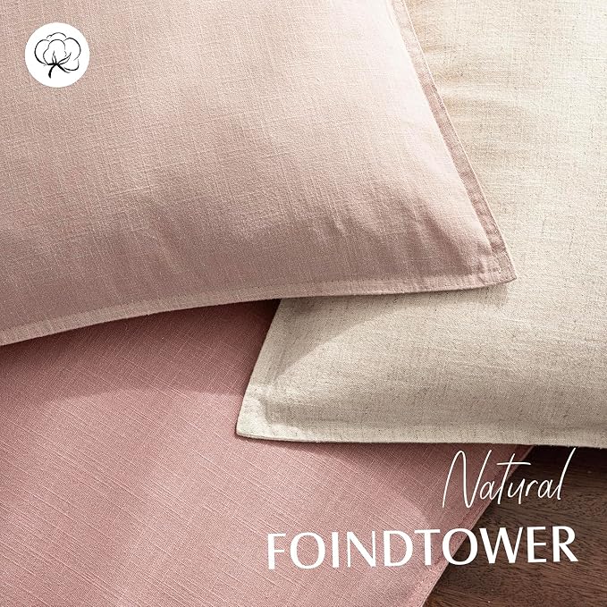 Foindtower Pack of 2, Decorative Linen Solid Throw Pillow Covers Accent Lumbar Cushion Case Farmhouse Pillowcase for Chair Couch Sofa Bedroom Living Room Home Decor 12 x 20 Inch Rose Pink