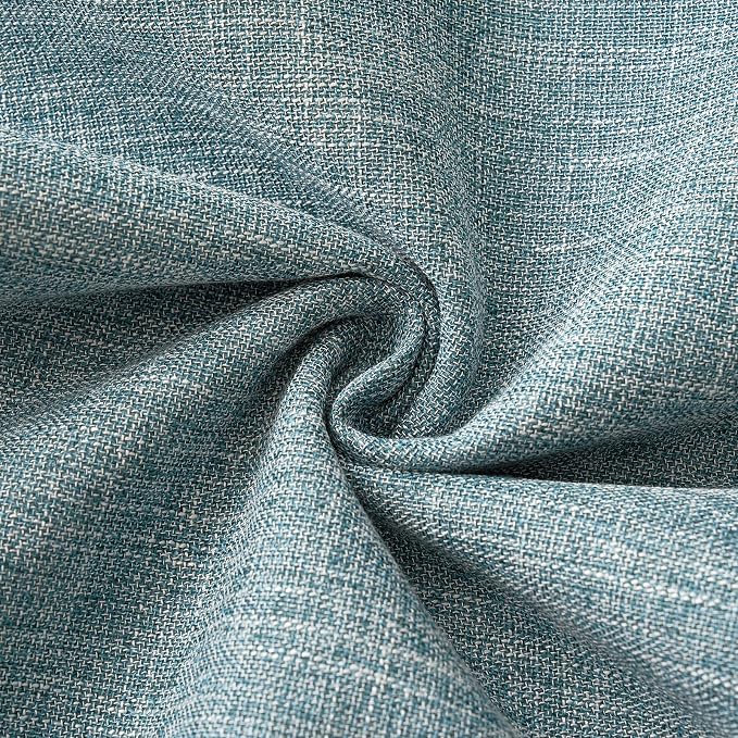 MIULEE Pack of 2 Decorative Linen Burlap Coastal Pillow Covers Farmhouse Boho Accent Pillowcases for Sofa Car Couch Bedroom Living Room Decor 18x18 Inch Teal