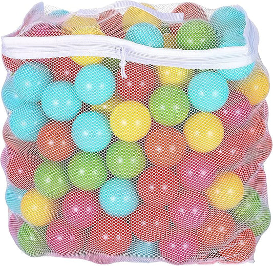 BalanceFrom Play Pit Balls Toy Set for Kids with Mesh Bag, Rainbow or Pastel Colors – Crush-Proof Plastic for Ball Pits, Playhouses, Bounce Houses, Pools, Tents, and Birthday Parties