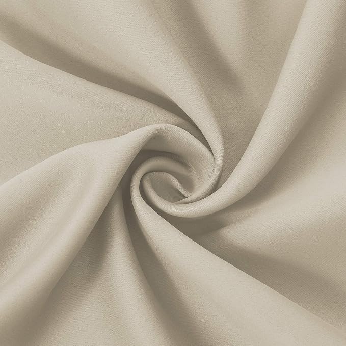 LEMOMO Light Beige Thermal Blackout Curtains/42 x 72 Inch/Set of 2 Panels Room Darkening Curtains for Bedroom