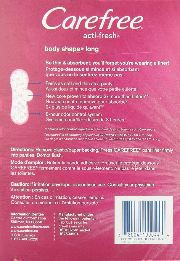 Carefree Carefree Body Shape Long Unscented,92-Count