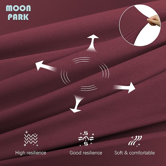 MOON PARK Pregnancy Pillows for Sleeping - U Shaped Full Body Maternity Pillow with Removable Cover - Support for Back, Legs, Belly, HIPS - 65 Inch - Burgundy - Cooling Cover