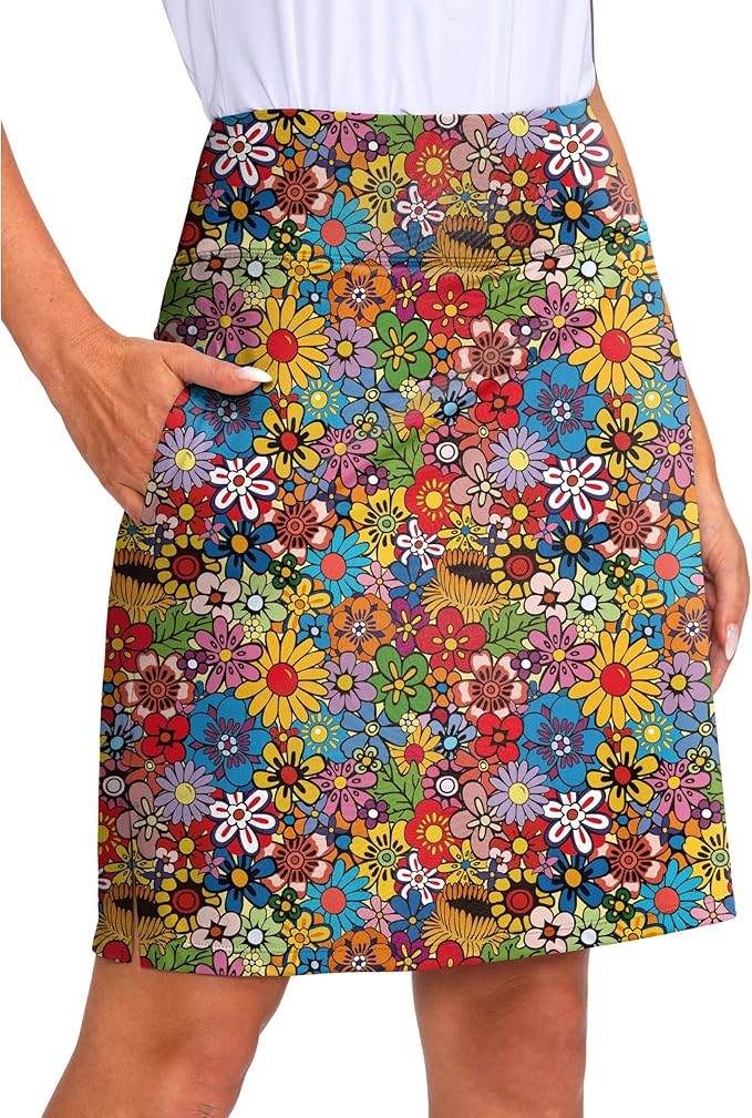 Women's 20" Knee Length Skorts Skirts UPF50+ Athletic Tennis Golf Skirt for Women Casual Summer Skirts