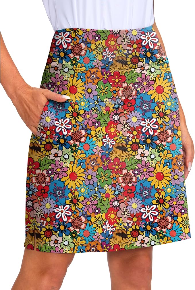 Women's 20" Knee Length Skorts Skirts UPF50+ Athletic Tennis Golf Skirt for Women Casual Summer Skirts