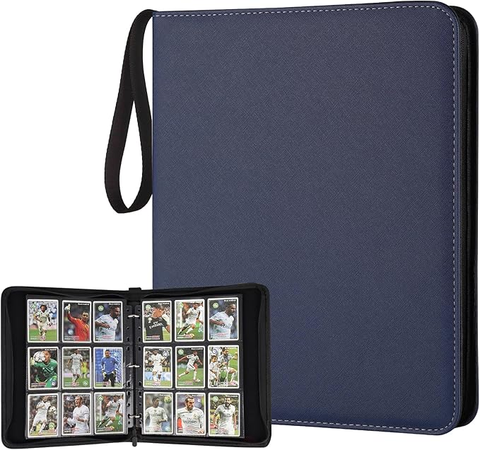 GERMUN 9 Pocket Card Binder, Premium Zip Trading Card Binder, 720 Double Sided Pocket PU Card Collection Binder, Collector Card Album, Card Folder for MTG, TCG, Sports Cards, Game Cards (DARK BLUE)