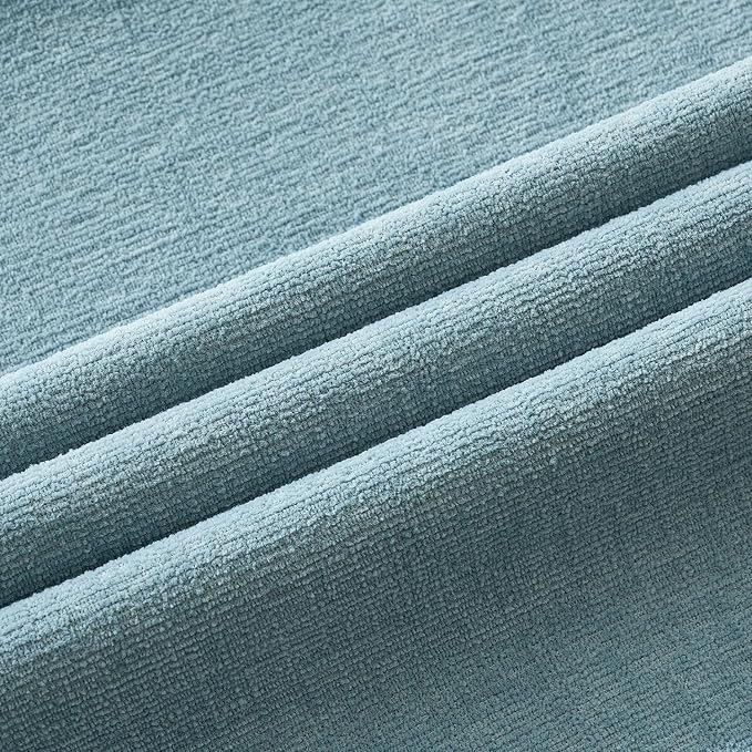 MIULEE Smoke Blue Chenille Couch Throw Pillow Covers, 16x16 | Set of 2, Soft Coastal Home Decor, Modern Farmhouse Decorative Pillowcases for Sofa Living Room Bed