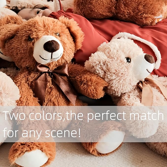 5 Pack Teddy Bears Bulk Teddy Bear Stuffed Animal Baby Shower Bear Plush Gifts for Christmas Valentine;s Day Mother's Day for Kids or Adults (5 Dark Brown)