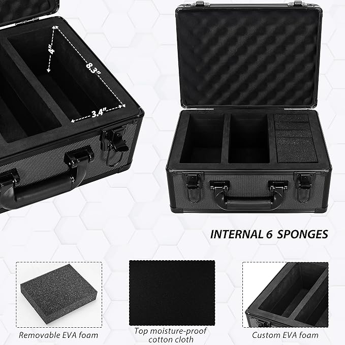 Graded Card Case - Aluminum Alloy Graded Card Storage Box Compatible with 100 Card Slabs - the Sports Trading Card Case Fits PSA, CSG, BGS