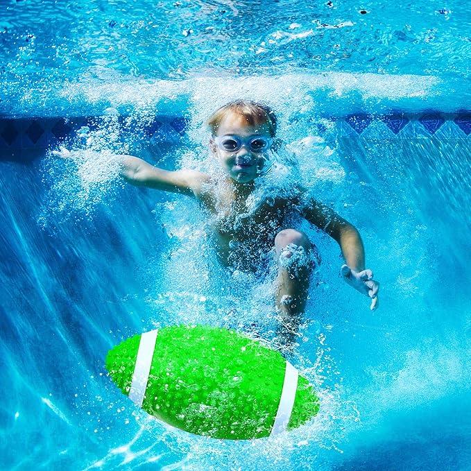 Hiboom Pool Football for Swimming Pool, Waterproof Water Football for Underwater Passing, Dribbling, Pools Toys Ball with Water Filling, Diving Games for Teens Adults(Green)