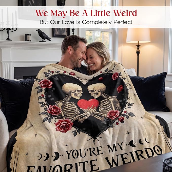 WRAPIX Anniversary Couple Gifts for Women Men - Throw Blanket 50x60 in | Gifts for Him Her, Engagement Gift, Anniversary Blanket, Machine Washable, Ideal for Couch Bed, Lightweight Warmth
