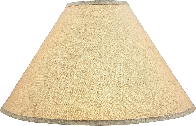 Aspen Creative 32209A Hardback Empire Spider Lamp Shade in Wheat Flaxen, 6" Top x 19" Bottom x 12" Slant Height