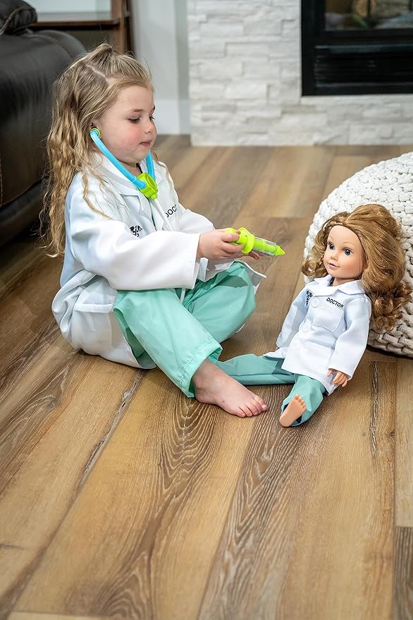 Little Adventures Doctor Dress Up Costume - Machine Washable Child Pretend Play and Party Outfit with No Glitter