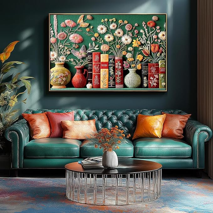 Wildflowers Embroidery Puzzles for Adults 1000 Pieces, Wildflower Pages Jigsaw Puzzle, Vintage Book Puzzles for Book Lover, Plant Floral Flowers Puzzle as Home Decor