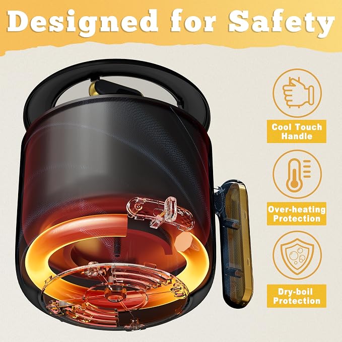 TOPWIT 1.8L Electric Hot Pot with Steamer, Ramen Cooker with Dual Power | Multifunctional for Steak, Egg, Soup & Noodles, Non-Stick Pot, Portable for Dorm & Office, Overheat & Boil-Dry Protection
