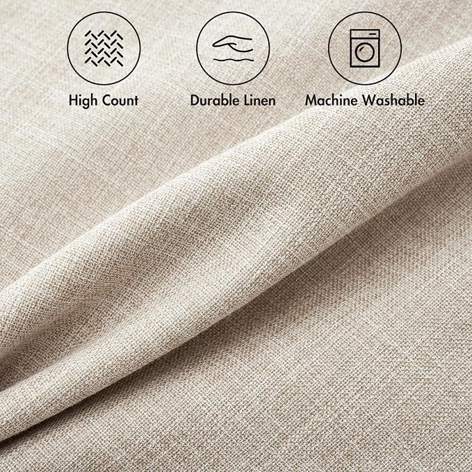 MIULEE Pack of 2 Linen Textured Pillow Covers, 18x18 Inch Taupe | Decorative Burlap Throw Pillowcases, Neutral Boho Farmhouse Accent Home Decor for Sofa Couch Bedroom Living Room