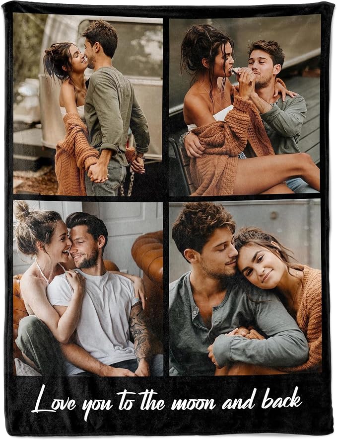 Ship Next Day, Custom Blanket with Picture Customized Photo Blankets Customize, Customizable Blanket, Personalized Christmas Funny Gifts for Couple, Girlfriend, Boyfriend, Mom, Dad, Wife, Husband