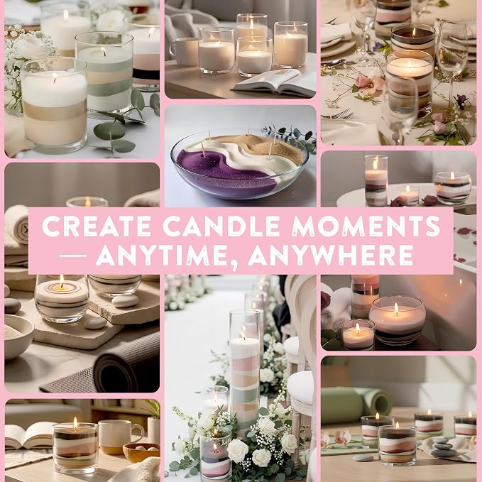 Pearled Candle Sand 10.5 oz (300g) – Rose Bloom Scented Candle, Pink Color, Relaxing Aromatherapy, Home Decor, Stress Relief, Long-Lasting Burn