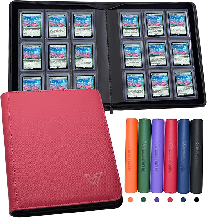 Top Loader Binder 9 Pocket,Holds 324 Top Loaders,Toploaders Binder 9 Pocket for 3" x 4"Rigid Cards,Double Sided Card Binder Abulm in 3"x4"Toploaders for Trading Cards