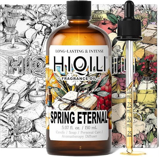HIQILI Spring Eternal Fragrance Oil for Candle & Soap Making, Inspired by Gtal L.Chevre-feuille, Add to Air Freshener Spray, Essential Oil Diffuser, Honeysuckle - 5.07 Fl Oz