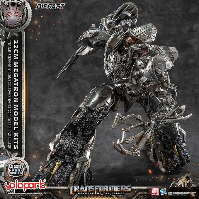 YOLOPARK Megatron Transformers Toys Revenge of The Fallen Action Figure - Diecast Version,AMK PRO Series 8.66 Inch Highly Articulated Transformers Model Kit for Ages 15 and Up,No Converting