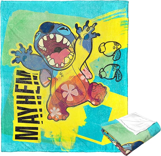 Northwest Lilo and Stitch Silk Touch Throw Blanket, 50" x 60", Total Mayhem