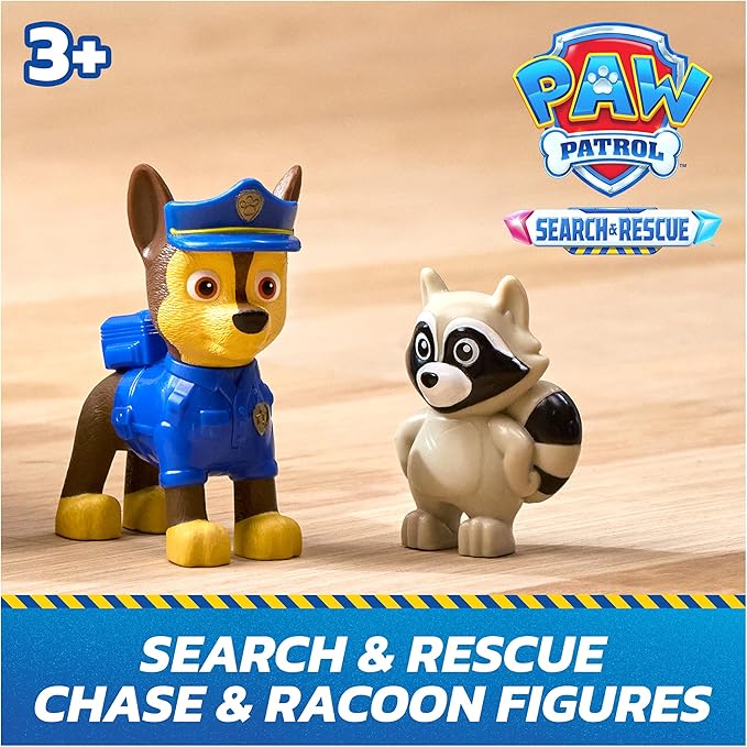 Paw Patrol: Search & Rescue, Chase Rescue Cruiser Vehicle with 2 Figures, Police Car Toy with Pull-Back Action, Kids Toys for Boys & Girls Ages 3+