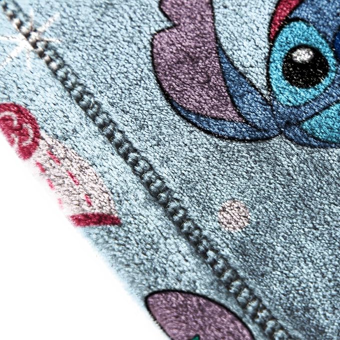 Jay Franco Kids Christmas Plush Throw Blanket – 50x70 Inches Soft & Cozy Fleece Throw for Holiday Bedroom & Couch Décor, Official Licensed Product, Light Blue - Lilo and Stitch