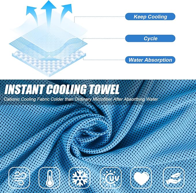 4 Pack Cooling Towel for Face Neck,Workout Gym Fitness Yoga Running Tennis Hiking Camping Cool Towels(4 Pack-01)