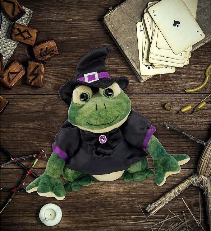 DolliBu Witch Stuffed Animal Dress Up Set - Halloween Costume Outfit with Hat and Dress - Spooky Pretend Play Accessories for Teddy Bears – Large for 8 to 10 Inch Plush Toys